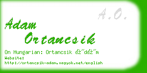 adam ortancsik business card